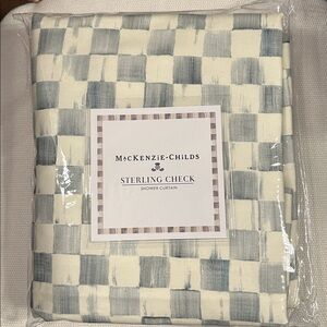 MacKenzie-Childs Sterling Check Shower Curtain NWT